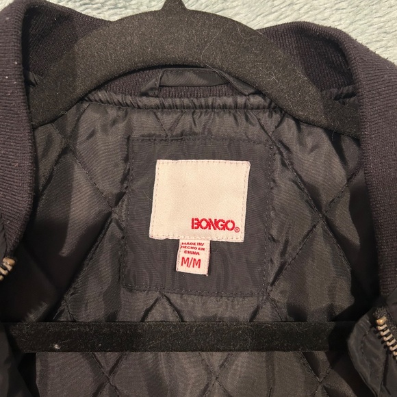 Bongo Black Quilted Bomber Jacket – Size Medium, Zip Pockets - Picture 4 of 7